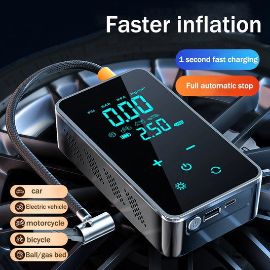 Portable Wireless Touchscreen Tyre Inflator for Cars, Bicycles, Motorcycles and Much More! - IVY DUCK