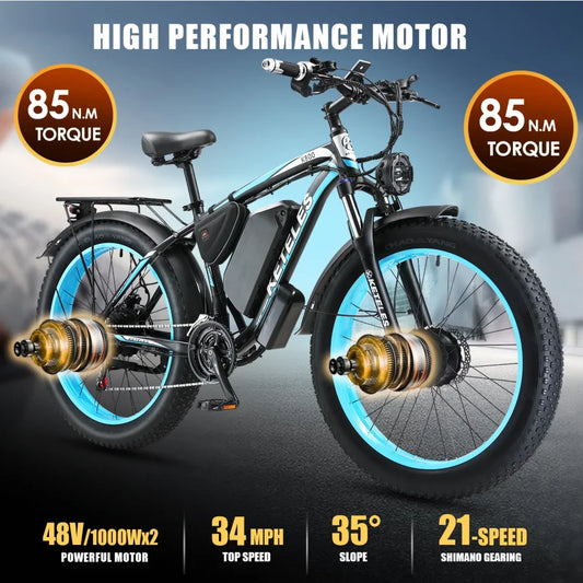 2000W Electric Mountain Bike - Conquer Every Terrain with Power and Style! - IVY DUCK